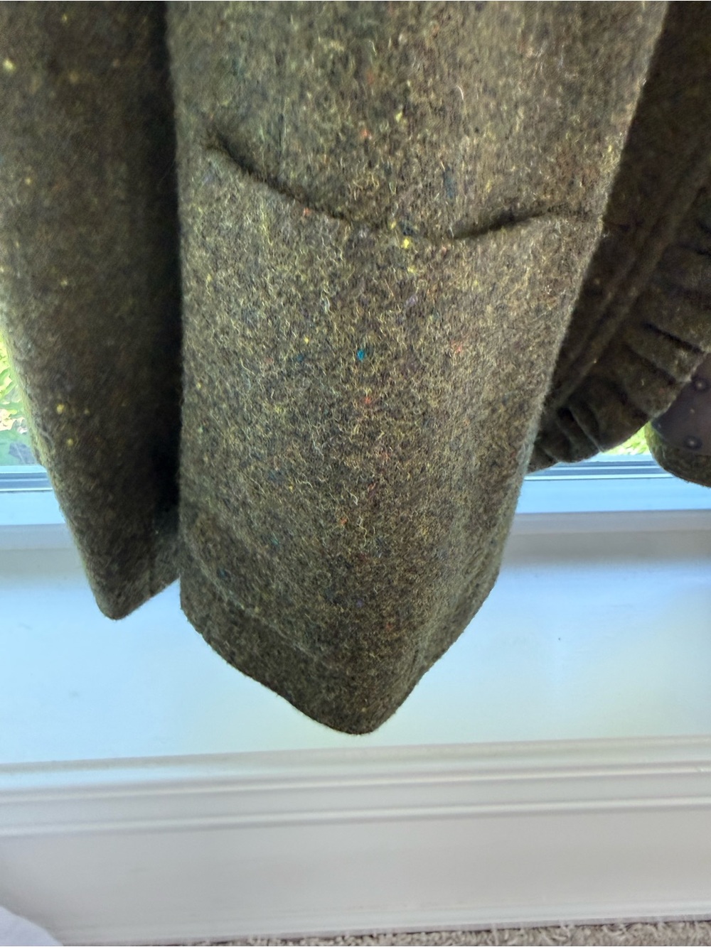 Talbots Moss Green Wool Blend Jacket with Olive Fleck - Picture 3 of 6